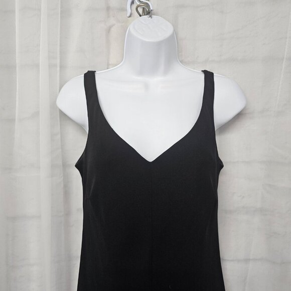 Vintage Evan Picone Black Sleeveless Evening Maxi Dress Shift Minimalist 10 - Picture 2 of 9